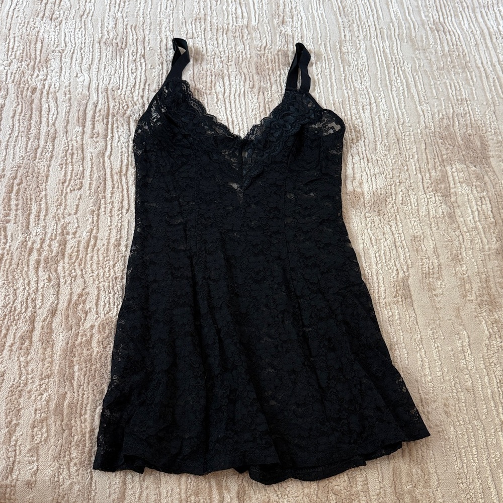 Black Lace Chemise Lingerie Nightgown Size Small